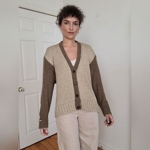 Michael Kors Two-Tone Cardigan Sweater